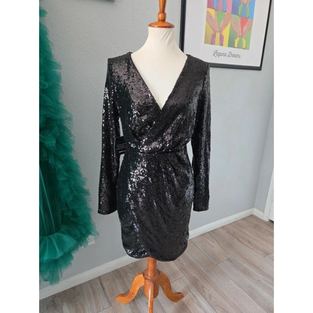 Charlotte Russe Black Sequin Dress Large